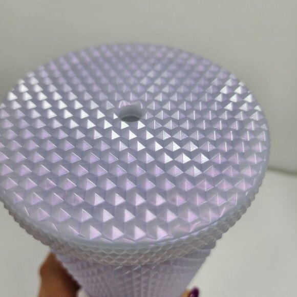 Starbucks 2021 Holiday 24oz Iridescent Icy Purple Cold Cup Tumbler NO STRAW - Picture 4 of 6